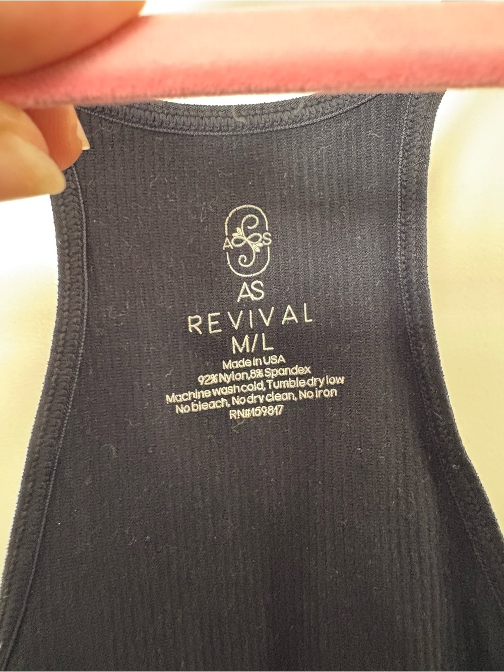 Altar’d State REVIVAL Black Ribbed Racerback Crop Tank - Picture 2 of 3